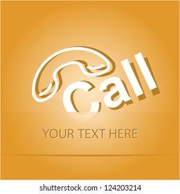 Hotline. Paper sticker as bookmark. Vector illustration. Eps10.