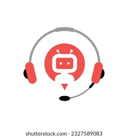 hotline service with chatbot assistant. flat style trend modern logotype graphic design isolated on white background