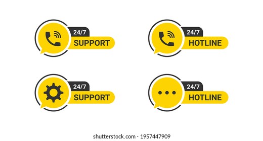 Hotline support service. Concept of consultation. Online assistant. Virtual technical support service. Vector illustration