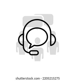 Icono de línea de concepto de servicio de asistencia directa. Ilustración de elemento simple. Diseño de símbolos de esquema de concepto de servicio de asistencia directa.