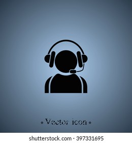 Hotline support service with headphones.