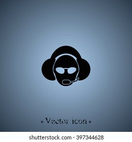 Hotline support service with headphones.