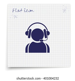 Hotline support service with headphones.