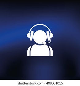 Hotline support service with headphones.