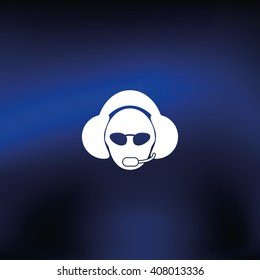 Hotline support service with headphones.