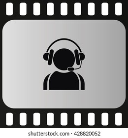Hotline support service with headphones.