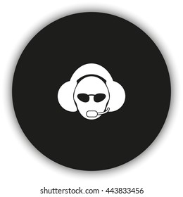 Hotline support service with headphones.