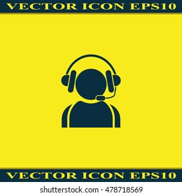 Hotline support service with headphones.