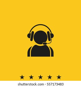 Hotline support service with headphones.