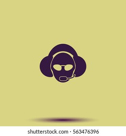 Hotline support service with headphones.