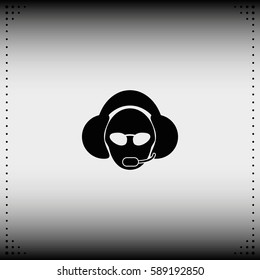 Hotline support service with headphones.