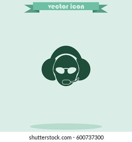 Hotline support service with headphones.