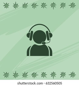 Hotline support service with headphones.