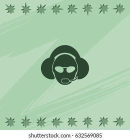 Hotline support service with headphones.