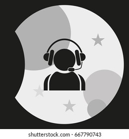 Hotline support service with headphones.