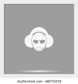 Hotline support service with headphones.