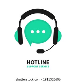 Hotline Support Service. Online Support Service With Headphones. Call Center 24-7 Consultation Concept, E-commerce, Live Marketing, All Day Hotline. Tech Support. Support Service For User Consultation