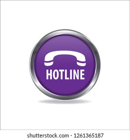 Hotline vector button, web design element