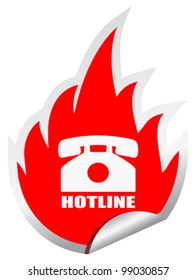 Hotline Vector Emblem, Eps10 Illustration