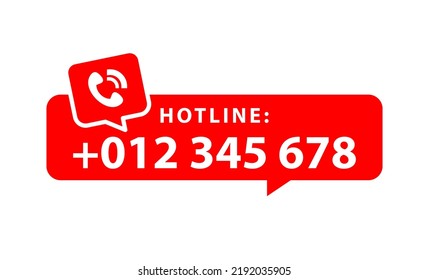 hotline vector icon for telephone service on white background. vector illustration