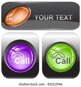 Hotline. Vector internet buttons.