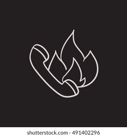 Hotline vector sketch icon isolated on background. Hand drawn Hotline icon. Hotline sketch icon for infographic, website or app. Hotline vector sketch icon isolated on background. Hand drawn Hotline icon. Hotline sketch icon for infographic, website or app.