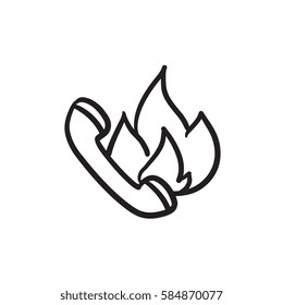 Hotline vector sketch icon isolated on background. Hand drawn Hotline icon. Hotline sketch icon for infographic, website or app.