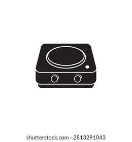 Hotplate silhouette icon vector flat design.