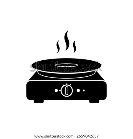 Hotplate silhouette icon vector flat design.