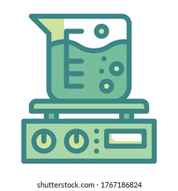 Hotplate Stirrer Fill Twotone icon. Laboratory Concept.