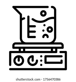 Hotplate Stirrer Outline icon. Laboratory Concept.