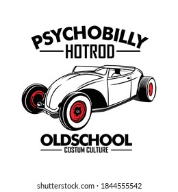 HOTROD CAR ILLUSTRATION WITH WHITE BACKGROUND, CAN BE USED FOR POSTERS, BANNERS, T-SHIRTS AND OTHERS, READY FORMAT EPS 10