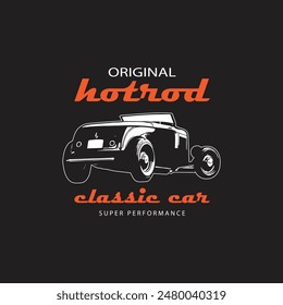 Hotrod Classic car, vintage, old, custom, typography colorfull graphic template.