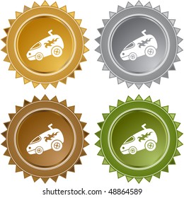 Hotrod Van web button isolated on a background.