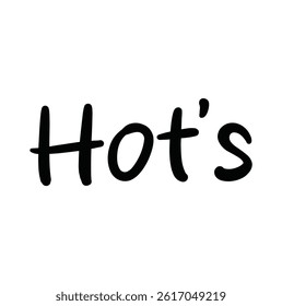 Hot's text for T-shirt print and other use on white background.