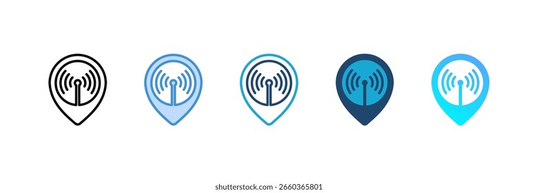 Hotspot Area icon set multiple style collection