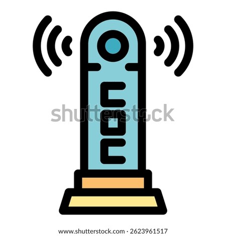 Hotspot modem icon. Outline hotspot modem vector icon color flat isolated