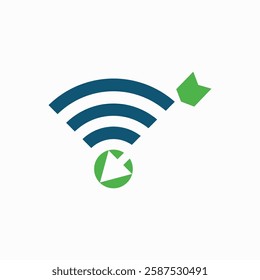 hotspot signal indicator logo with elegant arrow suitable for technology identity