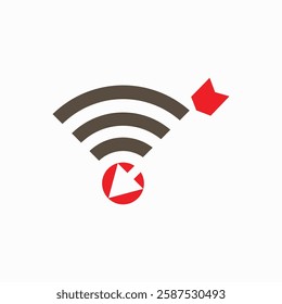 hotspot signal indicator logo with elegant arrow suitable for technology identity