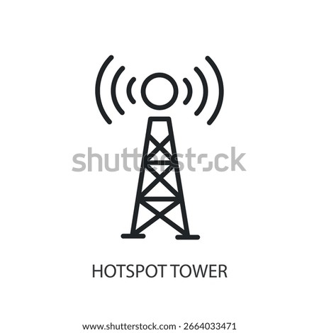 Hotspot tower thin line vector icons.