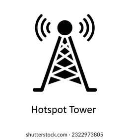 Hotspot Tower Vector   solid Icon Design illustration. Multimedia Symbol on White background EPS 10 File