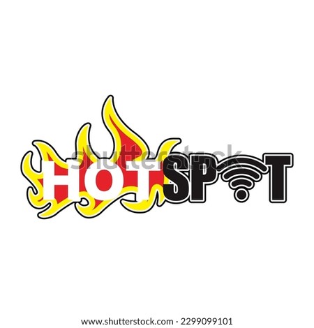 Hotspot Typography Patch V70 Patch Streetwear, Urban Design Red and White Colors Patch Commercial Use