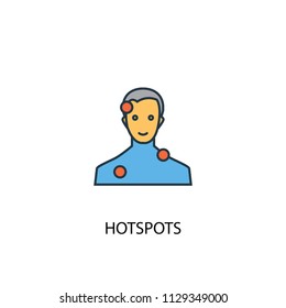Hotspots concept 2 colored line icon. Simple yellow and blue element illustration. Hotspots concept outline symbol design from Augmented reality set.