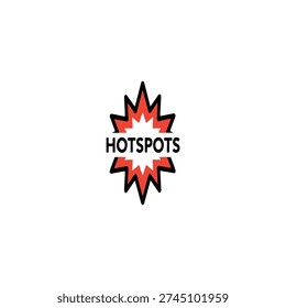 Hotspots text with red jagged border