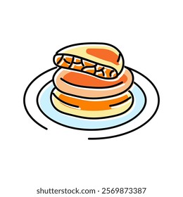 hotteok dessert korean cuisine color icon vector. hotteok dessert korean cuisine sign. isolated symbol illustration