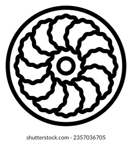 Hotteok sweet pancakes line icon, asian food concept, korean dessert vector sign on white background, outline style icon for mobile concept and web design. Vector graphics