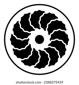 Crepes dulces Hotteok icono sólido, concepto de comida asiática, símbolo del vector del postre coreano sobre fondo blanco, icono de estilo glifo para concepto móvil y diseño web. Gráficos vectoriales