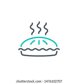 hotter birthday cake outline flat icon. Single high quality outline logo symbol for web design or mobile app. Thin line sign design logo. Black and blue icon pictogram isolated on white background