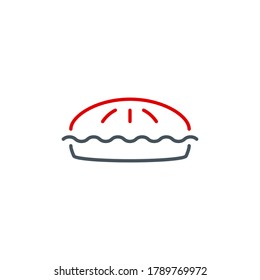 hotter birthday cake outline flat icon. Single high quality outline logo symbol for web design or mobile app. Thin line sign design logo. icon pictogram isolated on white background