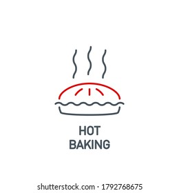 hotter birthday cake outline flat icon. Single high quality outline logo symbol for web design or mobile app. Thin line sign design logo. icon pictogram isolated on white background